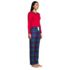Women's Petite Pajama Set Knit Long Sleeve T-Shirt and Flannel Pants, alternative image