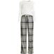 Women's Pajama Set Knit Long Sleeve T-Shirt and Flannel Pants, Front