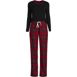 Women's Petite Pajama Set Knit Long Sleeve T-Shirt and Flannel Pants, Front