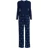 Women's Pajama Set Knit Long Sleeve T-Shirt and Flannel Pants, Front