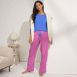 Women's Pajama Set Knit Long Sleeve T-Shirt and Flannel Pants, alternative image