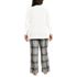 Women's Plus Size Pajama Set Knit Long Sleeve T-Shirt and Flannel Pants, Back