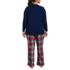 Women's Plus Size Pajama Set Knit Long Sleeve T-Shirt and Flannel Pants, Back