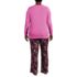 Women's Plus Size Pajama Set Knit Long Sleeve T-Shirt and Flannel Pants, Back