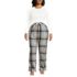Women's Plus Size Pajama Set Knit Long Sleeve T-Shirt and Flannel Pants, Front