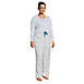 Women's Plus Size Pajama Set Knit Long Sleeve T-Shirt and Flannel Pants, alternative image