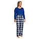 Women's Plus Size Pajama Set Knit Long Sleeve T-Shirt and Flannel Pants, alternative image