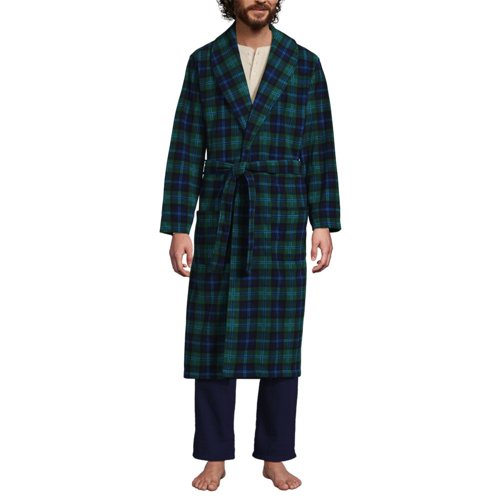 knee length dresses for ladies Men's Alps Soft Fleece Dressing Gown with Tie Belt in Black main image 0