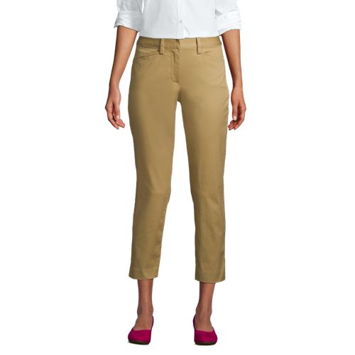 Women's Mid Rise Cropped Chino Trousers 