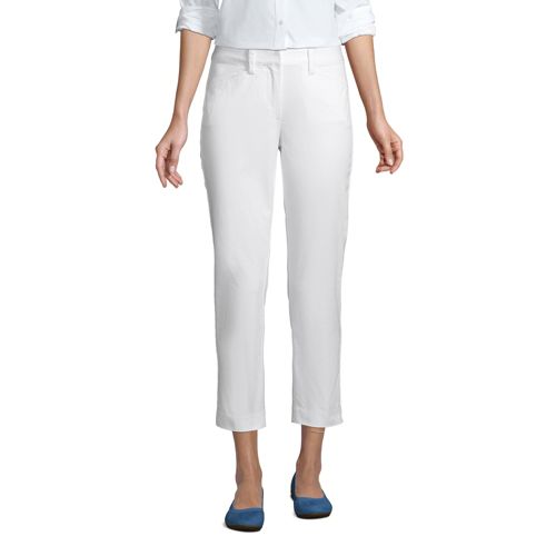 Women's Mid Rise Cropped Chino Trousers