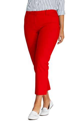 red crop pants