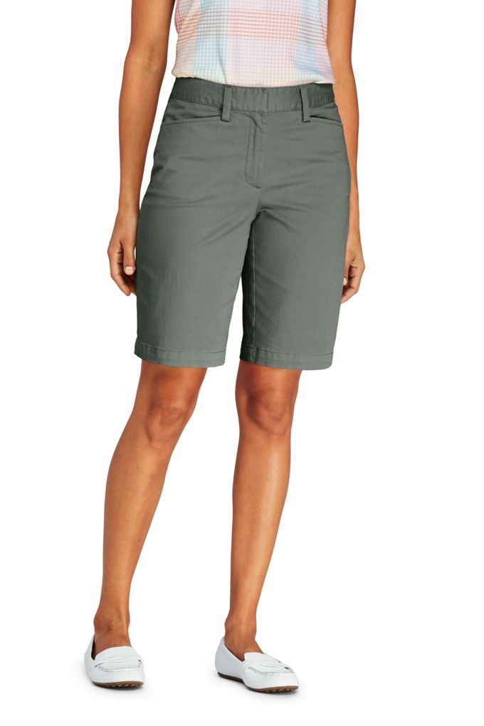 Lands' EndWomen's Mid Rise 10" Chino Bermuda Shorts Lands' End