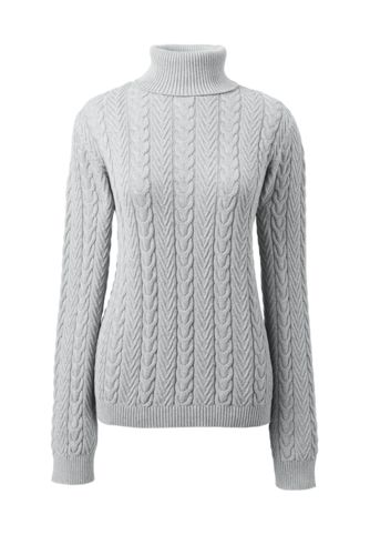  Women S Cotton Cable Turtleneck Sweater Baggage Clothing