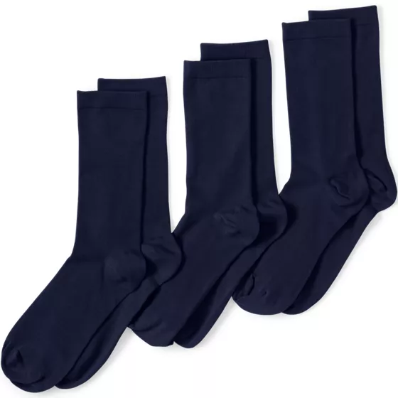 School Uniform Women's 3-Pack Everyday Basic Crew Socks - primary