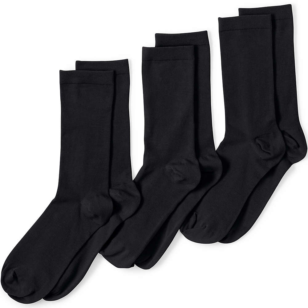 School Uniform Women's 3-Pack Seamless Toe Solid Crew Socks, Front