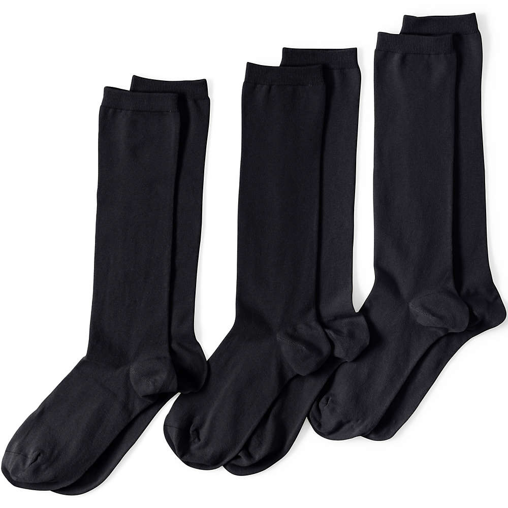 School Uniform Women's 3-Pack Seamless Toe Solid Trouser Socks, Front