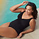 Women's Petite SlenderSuit Tummy Control Chlorine Resistant Wrap One Piece Swimsuit, alternative image