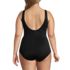 Women's Plus Size Long Torso SlenderSuit Wrap One Piece Swimsuit, Back