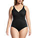 Women's Plus Size SlenderSuit Tummy Control Chlorine Resistant V-neck Wrap One Piece Swimsuit, Front