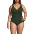 Women's Plus Size Slender Suit Wrap One Piece Swimsuit, Front