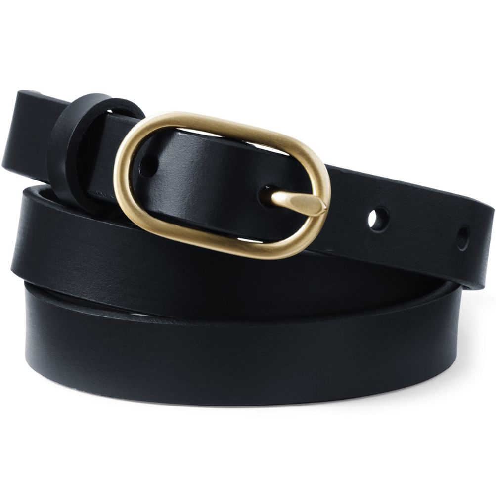 Leather Belt with Gold Buckle XL / Black