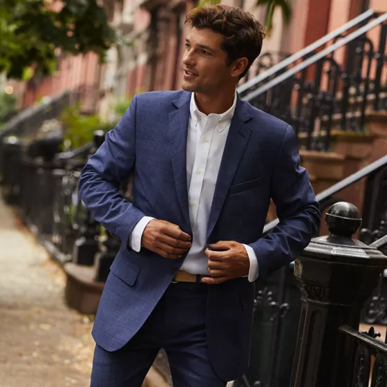 Men's Traditional Fit Year'rounder Stretch Wool Suit Jacket - primary