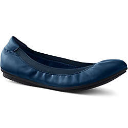 School Uniform Women's Comfort Elastic Slip On Ballet Flat Shoes, Front