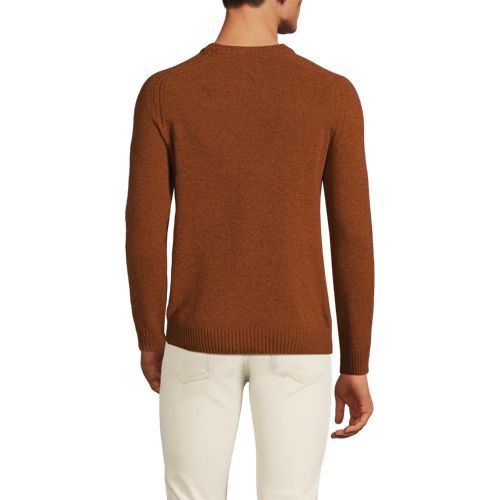 Men's Long Sleeve Lambswool Crewneck Sweater, Back
