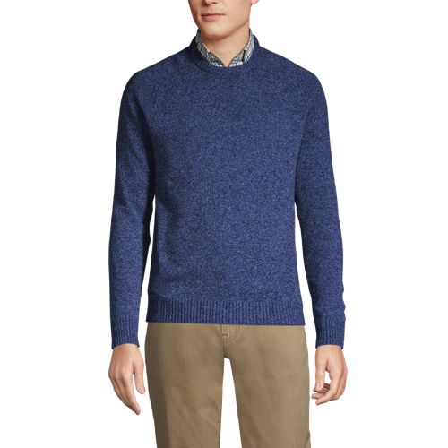 Men's Long Sleeve Lambswool Crewneck Sweater, Front