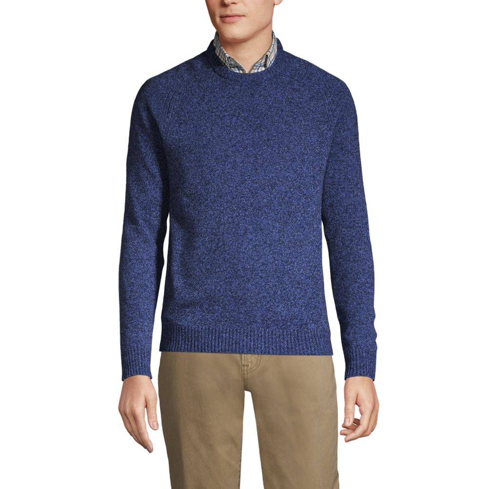 Men's Long Sleeve Lambswool Crewneck Sweater | Lands' End