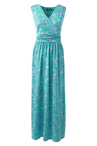 Women S Print Wrap Maxi Dress Lands End 
