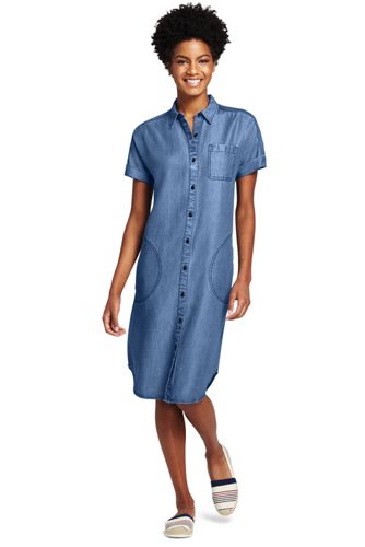 La Robe-Chemise Indigo à Manches 