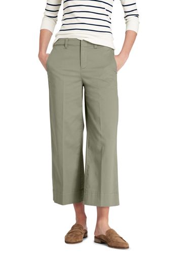 wide leg cropped chinos