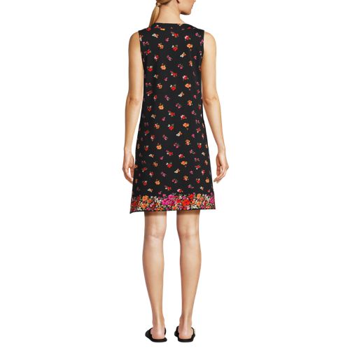 Women's Cotton Jersey Sleeveless Swim Cover-up Dress Print, Back