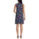 Women's Petite Cotton Jersey Sleeveless Swim Cover-up Dress Print, Back