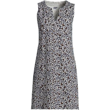 Women's Cotton Jersey Sleeveless Swim Cover-up Dress Print - primary