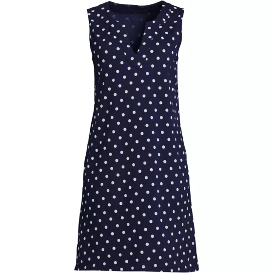 Women's Cotton Jersey Sleeveless Swim Cover-up Dress Print - primary