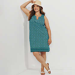 Women's Plus Size Cotton Jersey Sleeveless Swim Cover-up Dress Print, alternative image