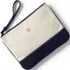 Medium Solid Canvas Zipper Pouch, Front