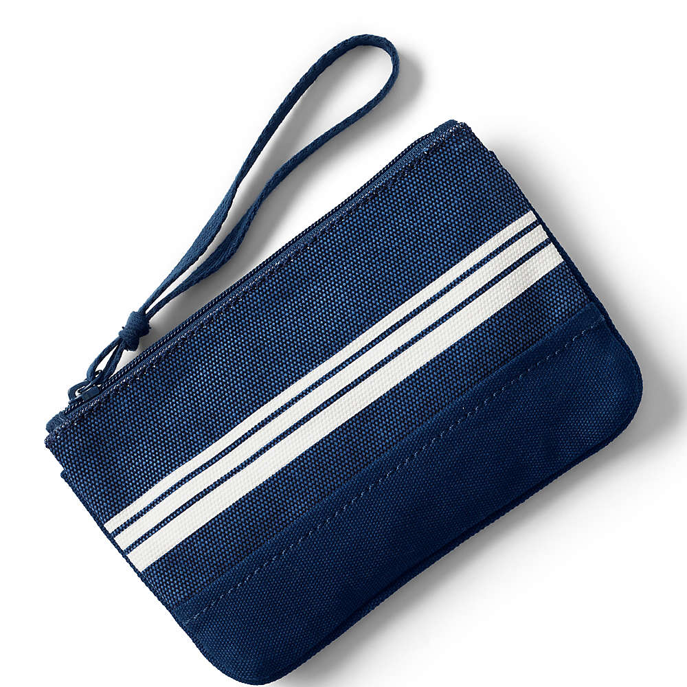Small Print Canvas Zipper Pouch, Front