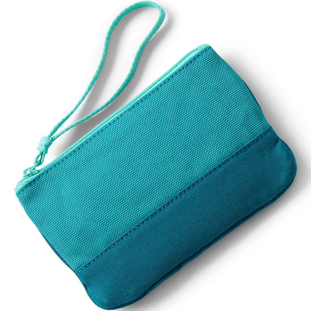 Small Solid Canvas Zipper Pouch, Front