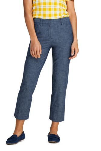 Chambray Crops In 7 8 Lange Fur Damen Lands End