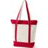Medium Natural 5 Pocket Zip Top Long Handle Canvas Tote Bag, Back