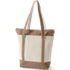 Medium Natural 5 Pocket Zip Top Long Handle Canvas Tote Bag, Back
