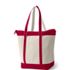 Large 5 Pocket Zip Top Long Handle Canvas Tote Bag, Back