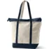 Large 5 Pocket Zip Top Long Handle Canvas Tote Bag, Back