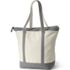 Large Natural 5 Pocket Zip Top Long Handle Canvas Tote Bag, Back