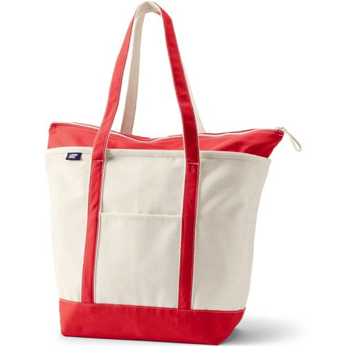 Canvas zip top tote bag outlet