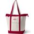Large 5 Pocket Zip Top Long Handle Canvas Tote Bag, Front
