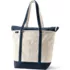 Large 5 Pocket Zip Top Long Handle Canvas Tote Bag, Front